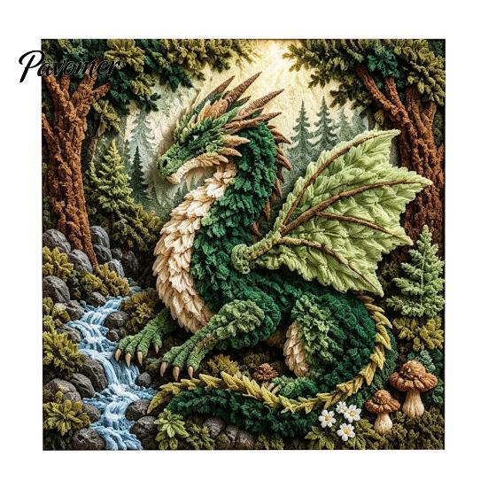 Set Creativo Drago Fantasy Kit Poke Art su Tessuto, Progetto Decorazione Stanza Tema Mitico 3D, Kit Creativo Senza Cuciture per Adulti, Decorazione Casa Fatta a Mano Stress