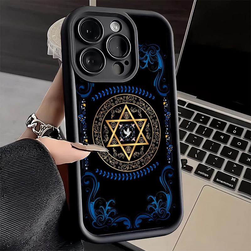 Phone Case for iPhone 17 Air 16E 15 16 Pro Max David Jewish Star Symbol Cover 14 Plus 13 12 Mini Soft Shell Silicone Fundas
