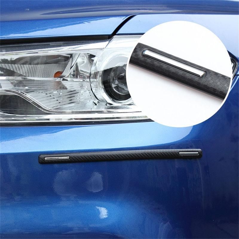 4pcs Car Accessories Bumper Corner Guard Cover Anti Scratch Protector Carbon Fiber Pattern Sticker