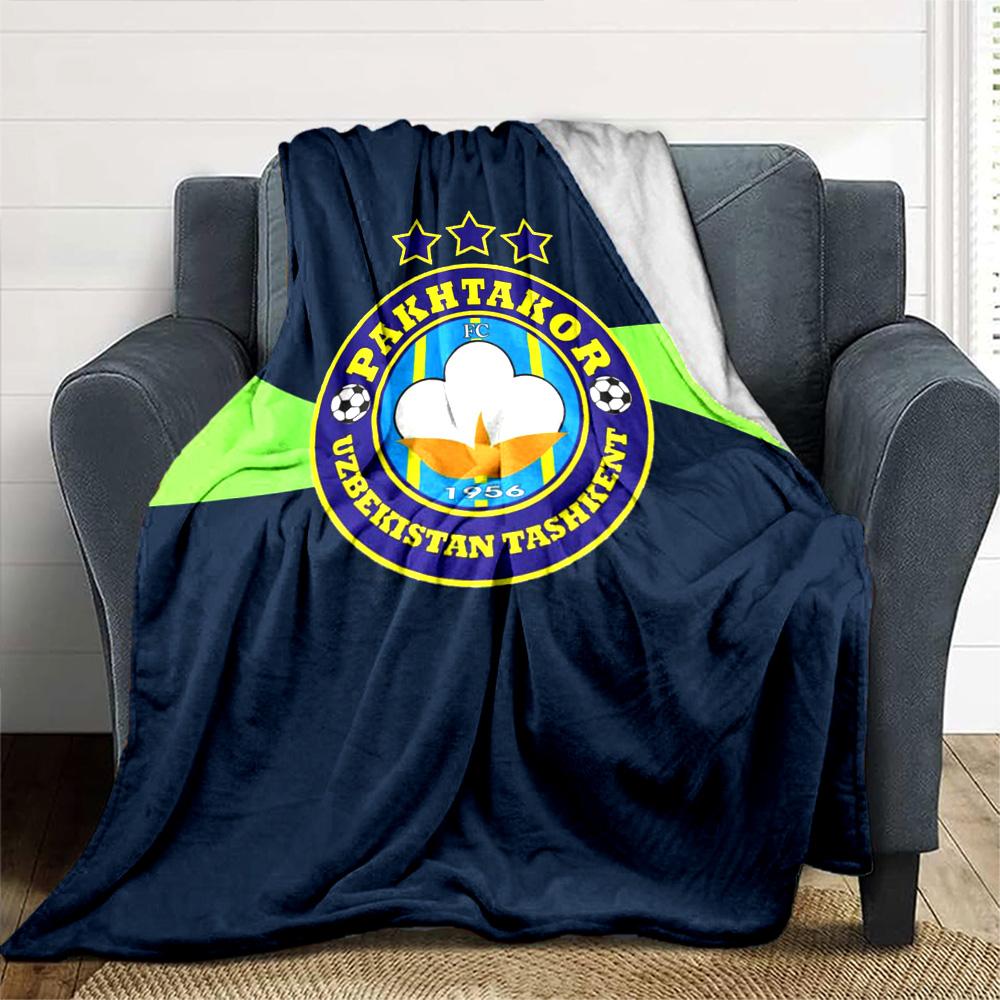 PAKHTAKOR FC Print Flannel Blanket High Quality Warm Comfortable Cover for All Seasons Perfect for Gifts Home Decor