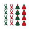 16pcs Knitting Mini Hats Scarf Doll Clothes Accessories DIY Crafts Wine Bottle Decors Christmas Party Ornament Decoration