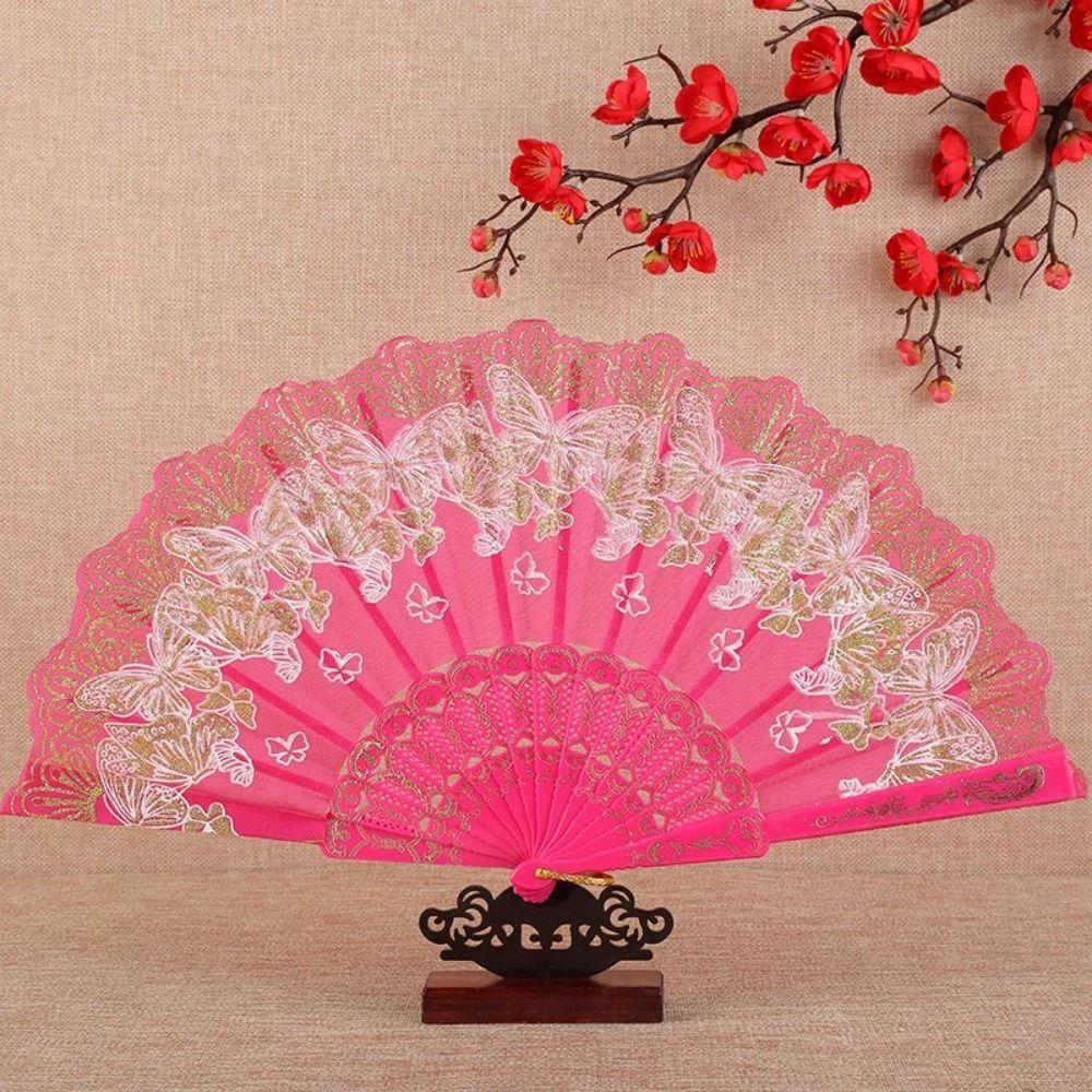 Handheld Decorative Fan Butterfly Pattern Hand Fans Chinese Style Folding Fan  Home Decoration