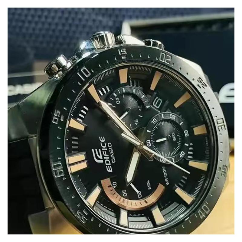 Casio CASIOEDIFICE Series Classic Simple Casual Stainless Steel Fashion Quartz Movement Resin Strap Japanese and Korean Watch Men's EFR-563PB-1AV