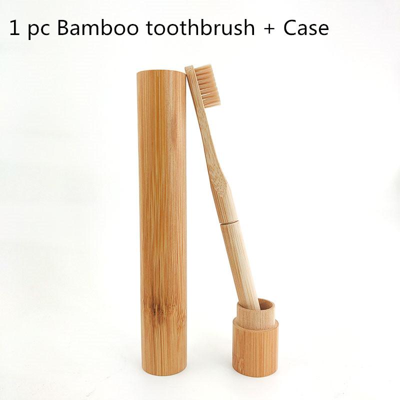 1Pcs Natural Bamboo Toothbrush Flat Bamboo Handle Soft Bristle Toothbrush Adult Toothbrush Bamboo Products