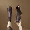 New Knitted Tube Thick Heel Short Boots Women's 2025 Autumn and Winter French High Heel Thin Boots Brown Martin Boots Elastic Socks Boots