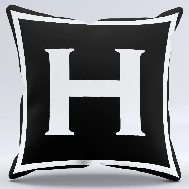 Simple Black And White Letter Printed Pillowcase Decorative Pillow Cushion Cover Suitable For Home Sofa Car Office Cushion