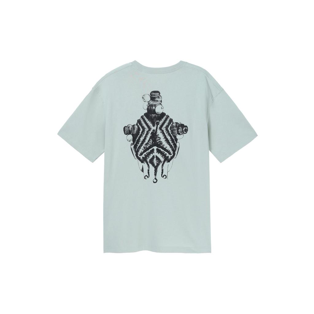 Jordan x Bephies Beauty Supply Collaborative Logo Embroidered Print Creative Round Neck Short Sleeve T-Shirt Women Tops Light-Blue DR1904-017
