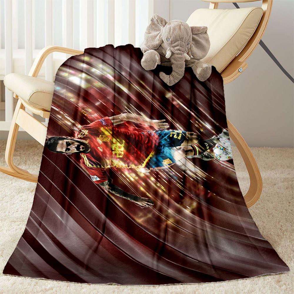 Soccer Player Action Blanket Warmthful Decor Great for Bed Livingroom Chair for All Seasons Digital Print Unique Gift for Family and Friends Camping