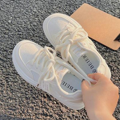 Kleine weiße Schuhe Damen Neue vielseitige Damenschuhe Herbst Atmungsaktiv Dicksohlige Freizeitschuhe Damen Sportschuhe
