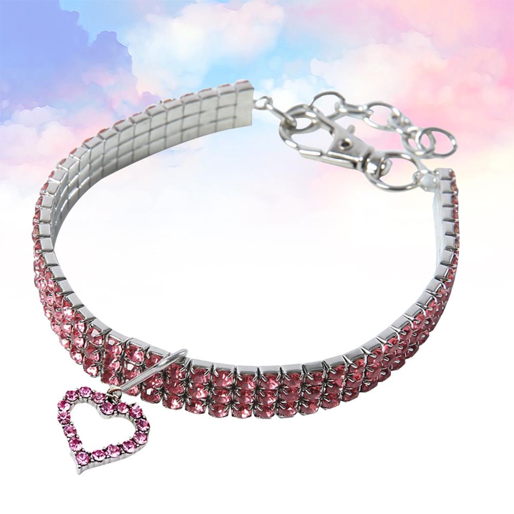 

1 шт. Ожерелье для питомца, ошейник с дизайном сердца, розовый M, регулируемая модная шейная цепочка для кошек, собак, особый подарок, уникальный декор M