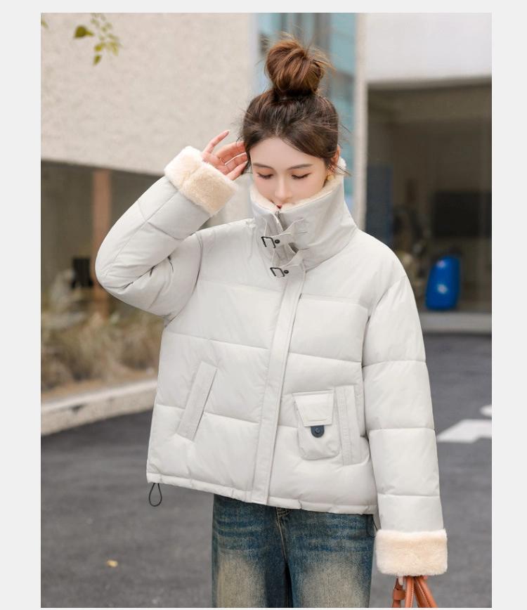 Women's Faux Wool Lapel  Down Cotton-padded Jacket