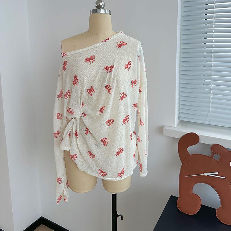 

Red stripes show white sexy bikini long-sleeved butterfly blouse anti-sun vacation split swimsuit showing thin and covering meat L