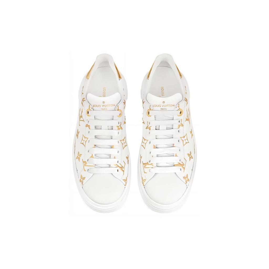 Louis Vuitton Time Out Sneakers 'White With Gold Monogram' Women's 1A8TAA