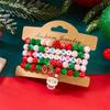 4Pcs/Set Colorful Beads Christmas Bracelet For Women Xmas Tree Santa Claus Elk Snowflake Beaded Bangle Party Jewelry
