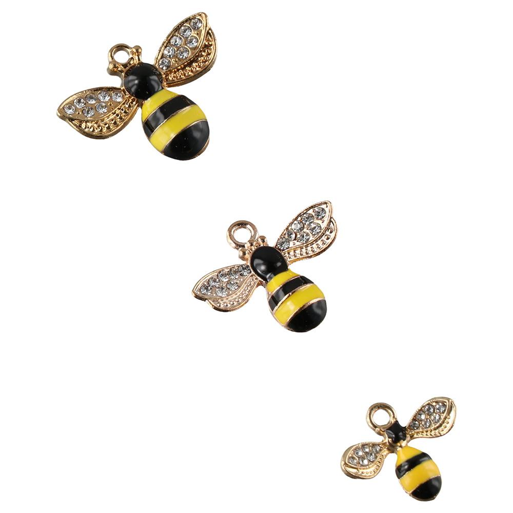 alloy Bee Charm Pendants multicolor Colorful Enamel Bee Earring Pendants  Sewing
