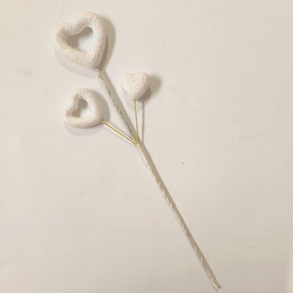 Cuore di San Valentino, Decorazioni Floreali a Forma di Fiore, Cuori in Schiuma con Glitter e Rami Floreali Fatti a Mano, Accessori a Forma di Cuore Pesca, Decorazioni per le Feste