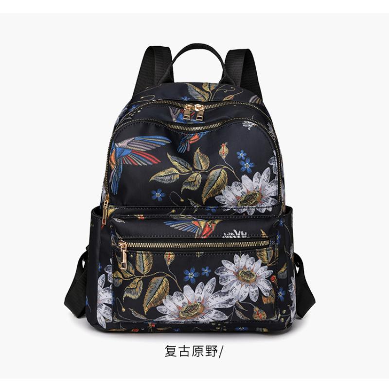 Fashion Sweet Cherry Butterfly Backpack Soft Nylon Fabric Women's Shoulder Bag Cute Versatile Teenager Girl School Bag Leisure Outdoor Travel Rucksack