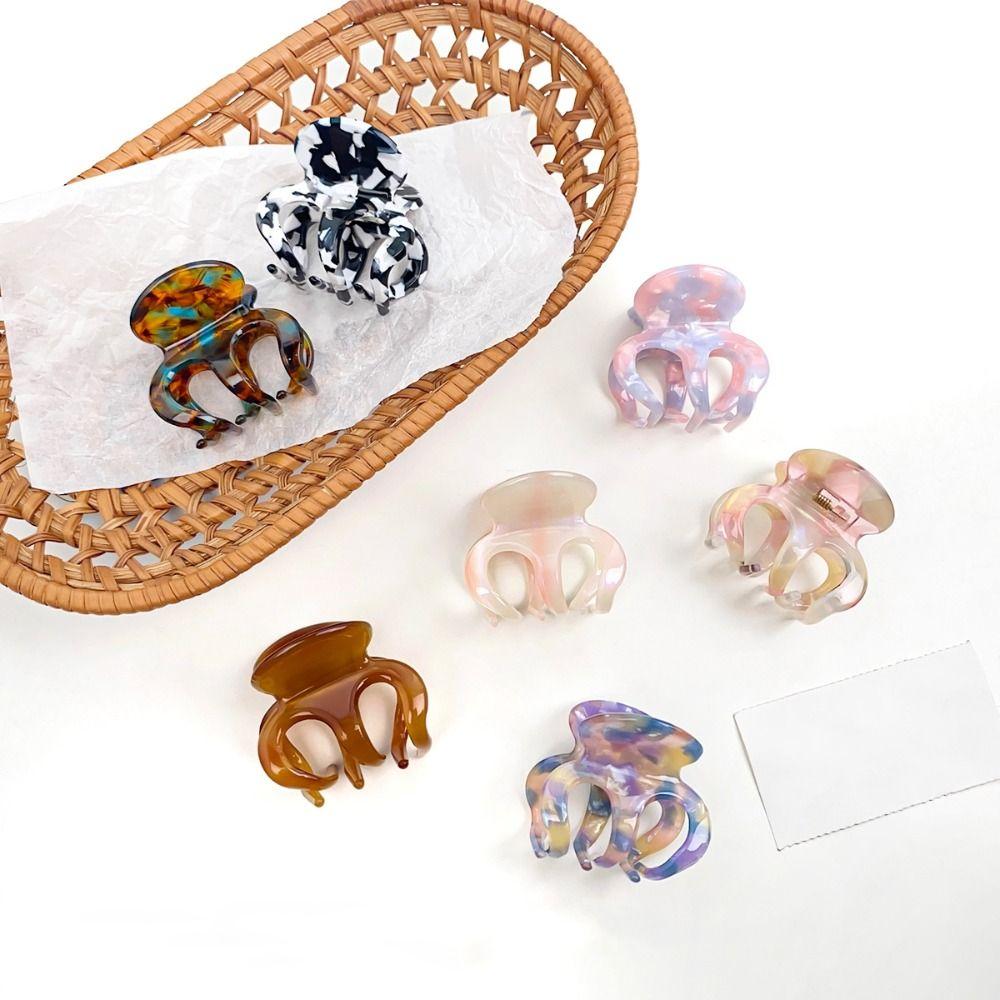 Acetate Pumpkin Grab Clip Hollow Out Retro Mini Hair Claw Daily