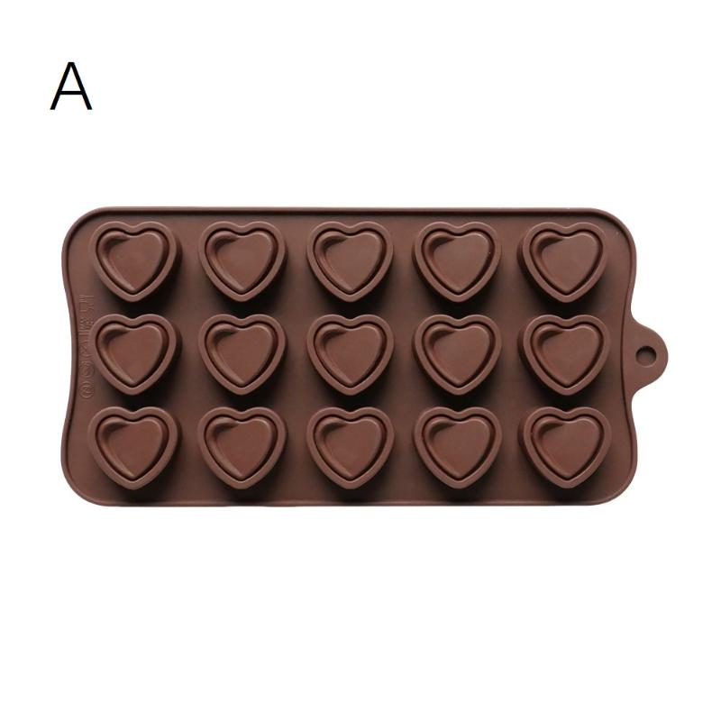 15 Cavity Double Heart Shaped Diy Non Stick Silicone Mold, Used For Gummies, Chocolates, Candies