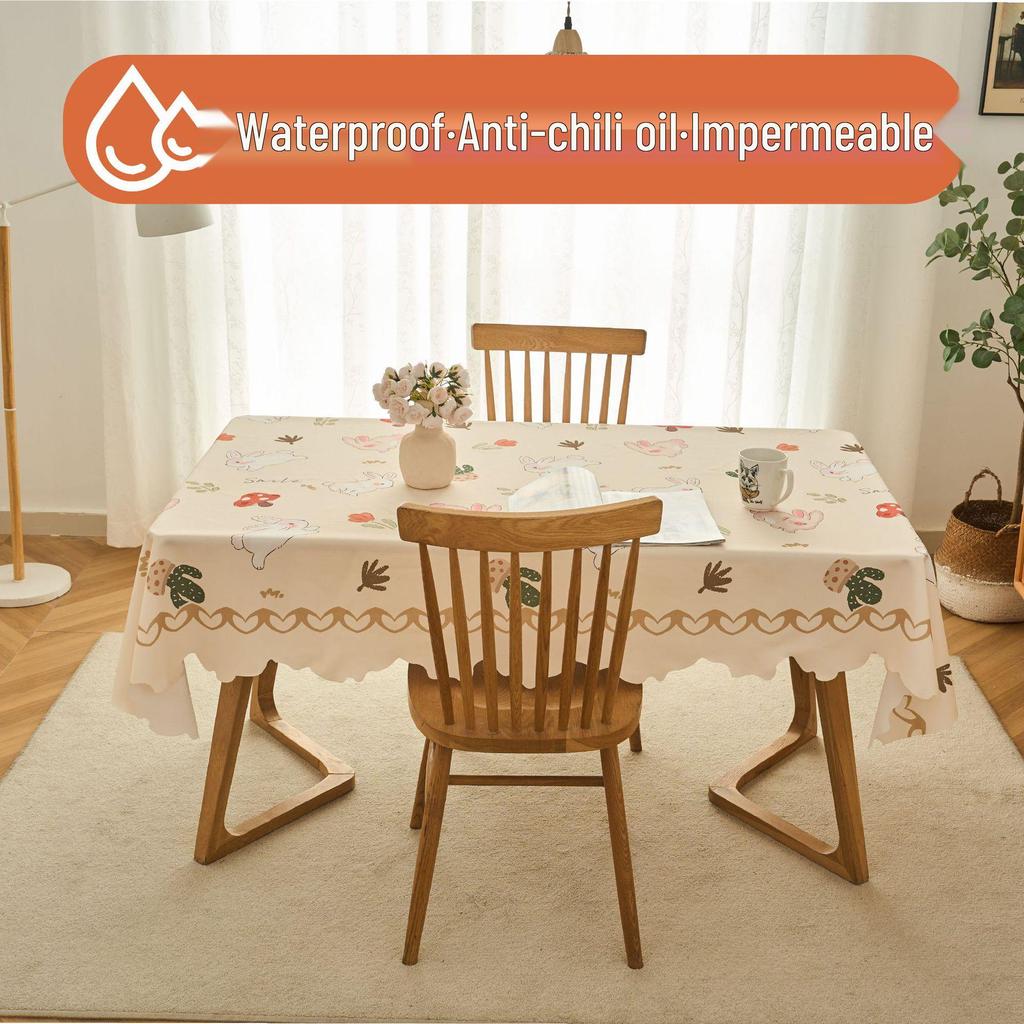 Waterproof & Oilproof Irregular Lace Tablecloth: Dustproof, Stain-Resistant Coffee Table Cover
