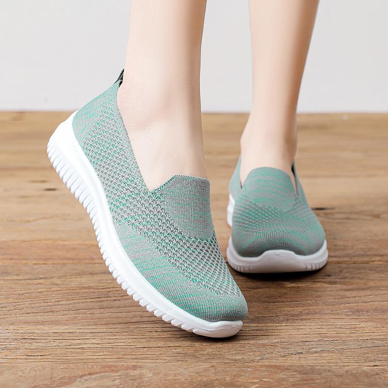 Fashion Women's Sneakers Breathable Casual Shoes Summer Soft Sole Orthopedic Shoes Lightweight Slip on Walking Shoe Non Slip Flat Shoes