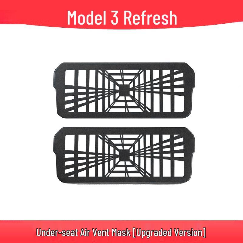 Tesla Model 3/Y Rear AC Vent Protector: Anti-Clog Mesh Cover for Seat Bottom.