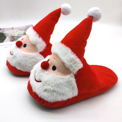 Dámské vnitřní pantofle Santa Claus Domácí podlahové Vánoční Protiskluzové Teplé Bavlněné Boty Dámské Ležérní Roztomilé Kreslené Chlupaté Nadýchané Nazouváky
