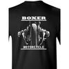 European Sizes Men'S Boxer Motorcycle Graphic Tee - Black with White Print - Durable Shirt for Motorcycle Lovers - Casual Biker Wear