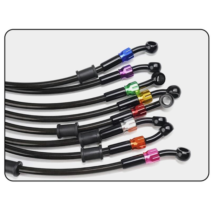 90° M10 Brake Line Oil Tube Pipe Hydraulic Brake Oil Hose for ATV Dirt Pit Bike 100cm Easy Install Motorbike Accessories