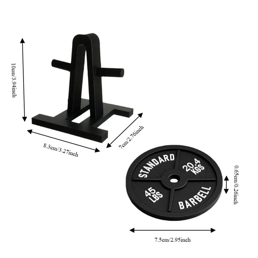 4pcs/Set Novelty Weight Plate Coaster Set Tabletop Protection Heat Insulation Cup Pad Non-Slip Ornaments Desktop Decoration
