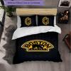 Set Biancheria da Letto Boston Bruins in Microfibra 3 Pezzi Copripiumino Decorativo per Camera da Letto Uso Domestico