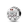 Copper Plated 925 Silver Family Friendship Series Love Beads Pendant Diy Beads Bracelet Necklace