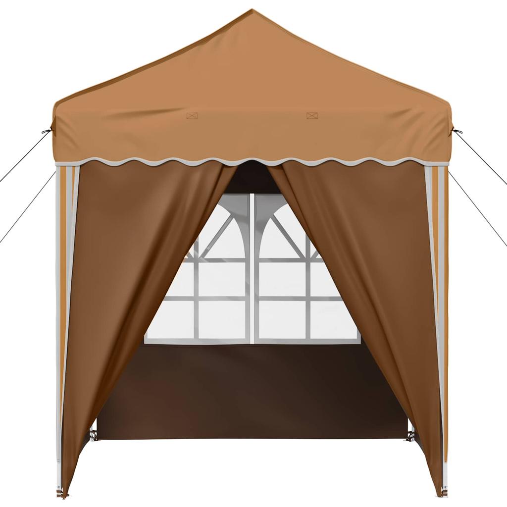 Pop Up Party Tent 195 X 195 X 245 Cm Beige Oxford Fabric