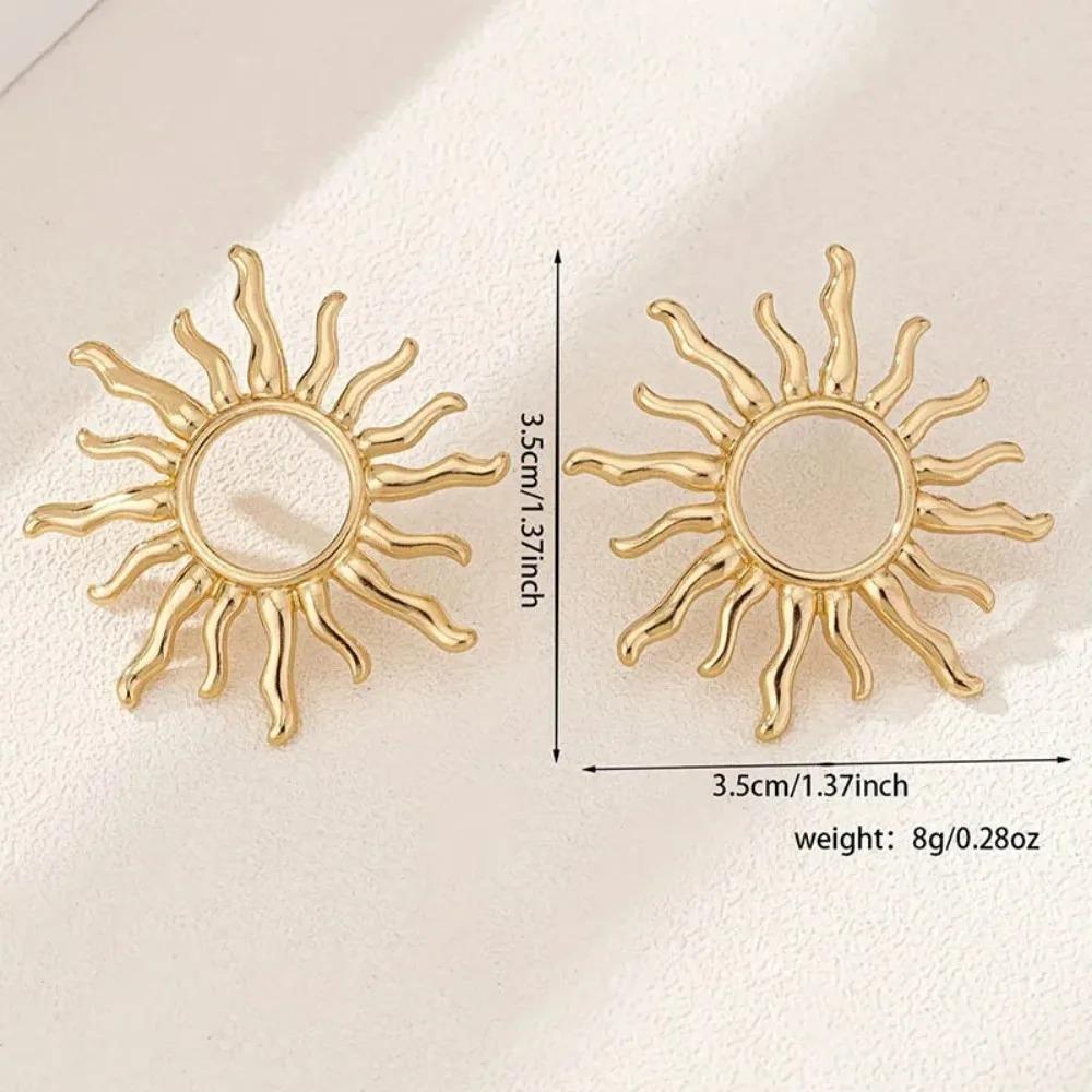 Elegant Retro Sunflower Sun Earrings Multifunctional Fashion Jewelry for Women Daily Party Gathering