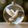 Bird Christmas Ball Ornament Shatterproof Plastic Clear Ball Ornament with Lifelike Birds Holiday Hanging Baubles for Xmas Tree Decor