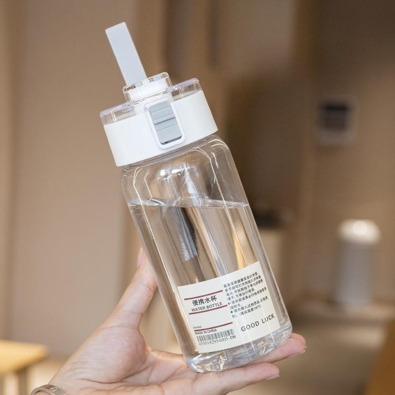 Portable Plastic Water Bottle Sports Fitness Large Capacity Transparent Cup with Tea Compartment Outdoor Anti-drop Water Bottle