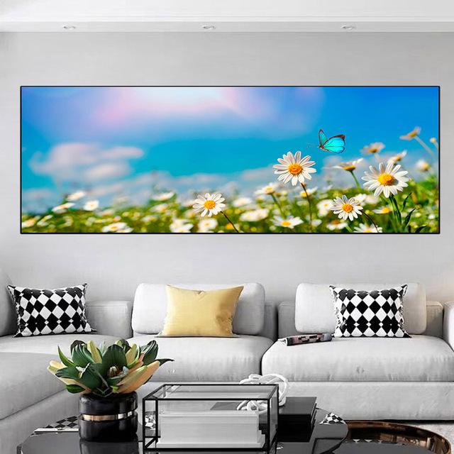 Landscape Butterfly Flower Mushroom Forest Canvas Painting Posters and Prints Wall Art Pictures Living Room Home Decor No Frame