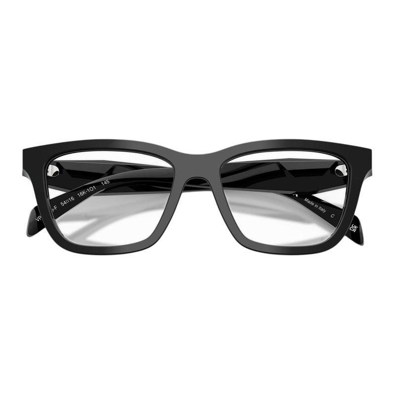 Prada Optical Glasses Temple Logo Design Brand Identity Plate Irregular Shape Unisex Couple Black 54 Basic Packaging-glasses Case + Packaging Box
