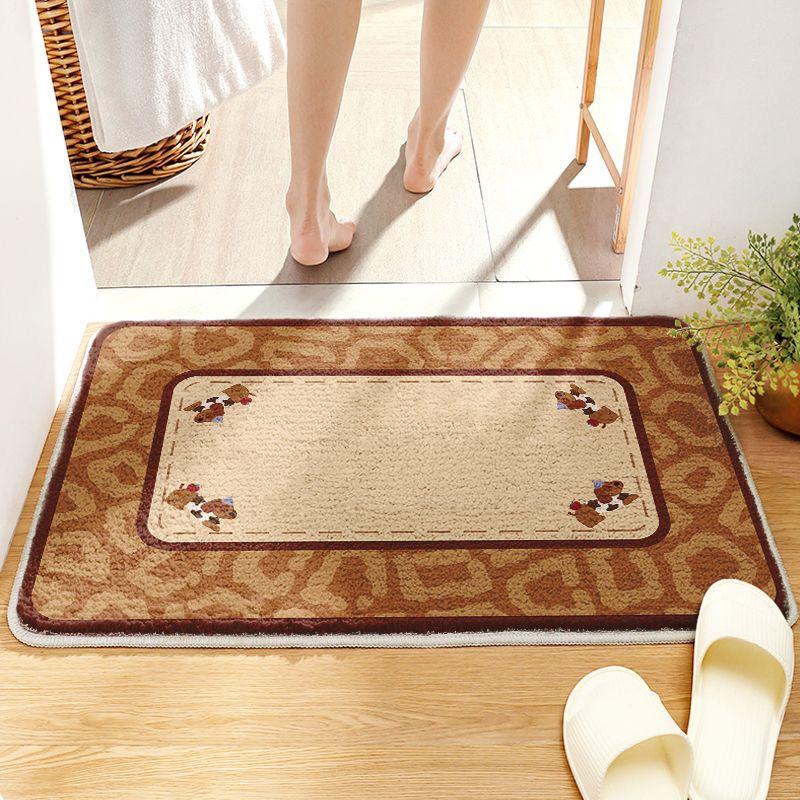 Imitation Cashmere Bathroom Absorbent Floor Mat Cartoon Bathroom Thickened Toilet Door Mat for Household Use