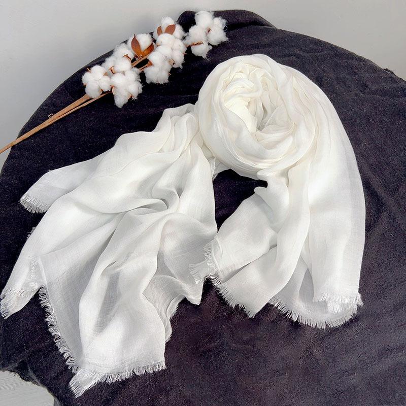 Pure White Modal Cotton Scarf, Plant Dyeing, Blue Dyeing, Tie-Dyeing, Special White Scarf For Hand Dyeing, Teaching White Embryo Cloth.