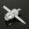 Car Truck Bike 4-Way Tire Valve Repair Tool Tyre Accessory with 4 Valve Cores