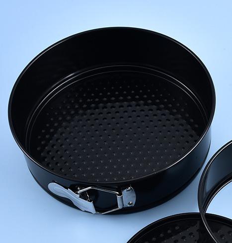 BEPAN 1PC Cake Pan Round Mold with Lock Household Pizza Thickened Carbon Steel Baking Pan Baking Supplies Food Production 4 inch чёрный