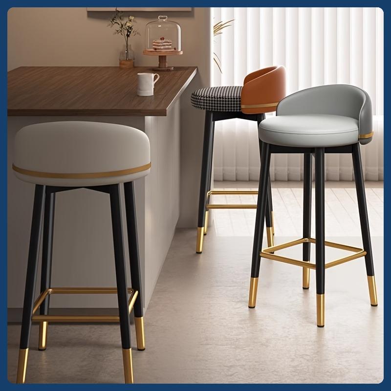 Bancos Altos de Hierro Forjado de Lujo - Giratorios y de Altura Ajustable para Isla de Cocina, Uso Moderno en el Hogar y la Oficina sillas de bar
