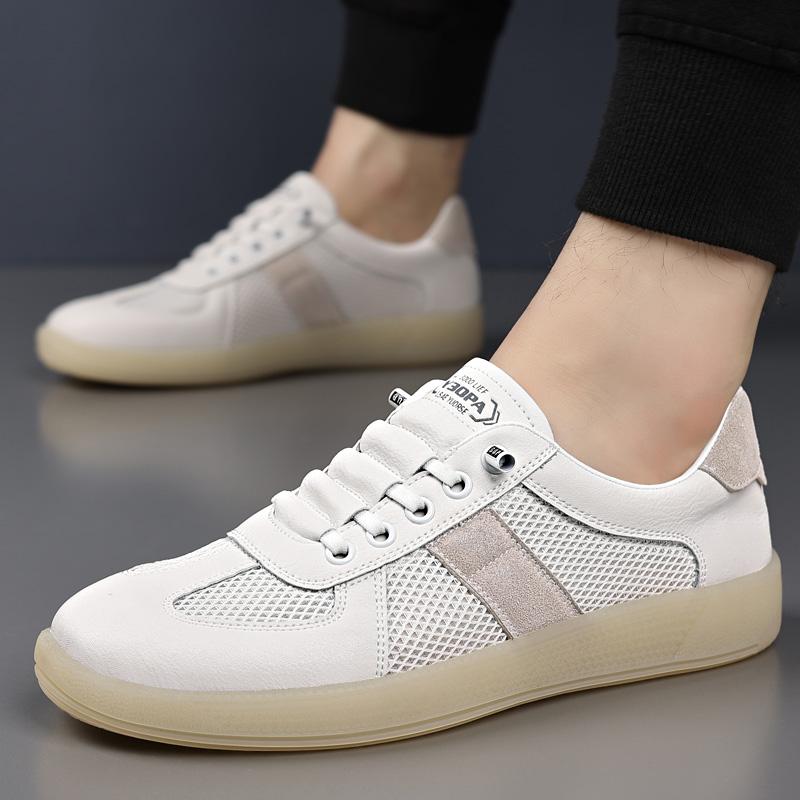 Fashion Lightweight Mens Shoes Lace Up Skateboard Footwear Male All-match Simple Sneakers Leisure Leather Casual Shoes Vulcanize Shoes