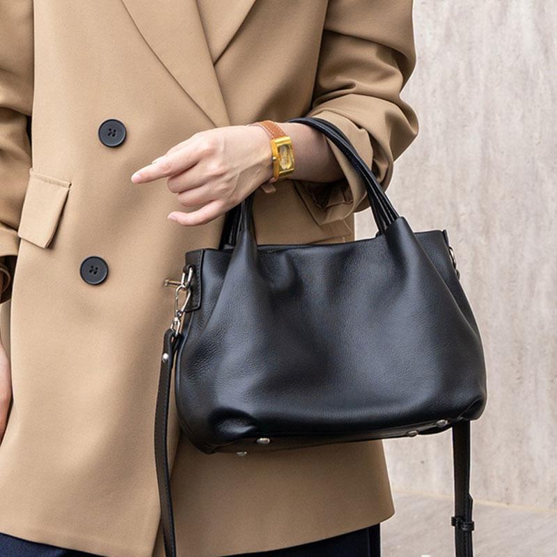 Genuine Leather Women's Bag 2026 New Wrinkled Clouds Handbags Luxury Designer Women Shoulder Bag Female Trend Crossbody Bags