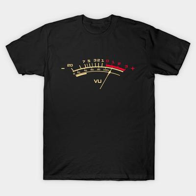 Heren Zwart Print T-shirt Vu Meter No-Cut Transferpapier Print Katoenen T-shirt