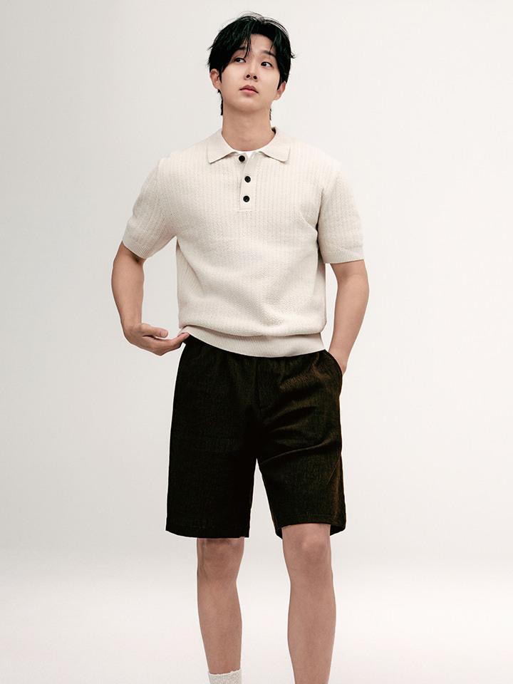 Peulojegteuem Men'S Pleated Elastic Waist Shorts_Epg2Ph1830