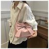 Chic Pu Leather Handbag For Women 2024 Stylish Bowknot Shoulder Bag Large Capacity Everyday Underarm Bag