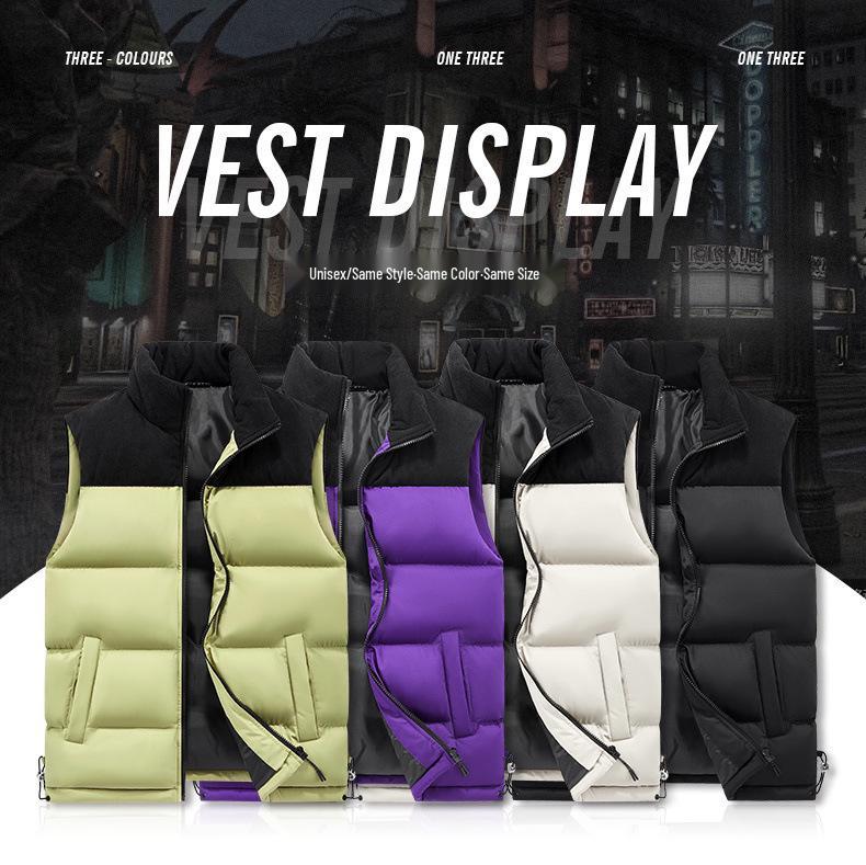 Men's Thickened Corduroy Patchwork Vest for Autumn/Winter