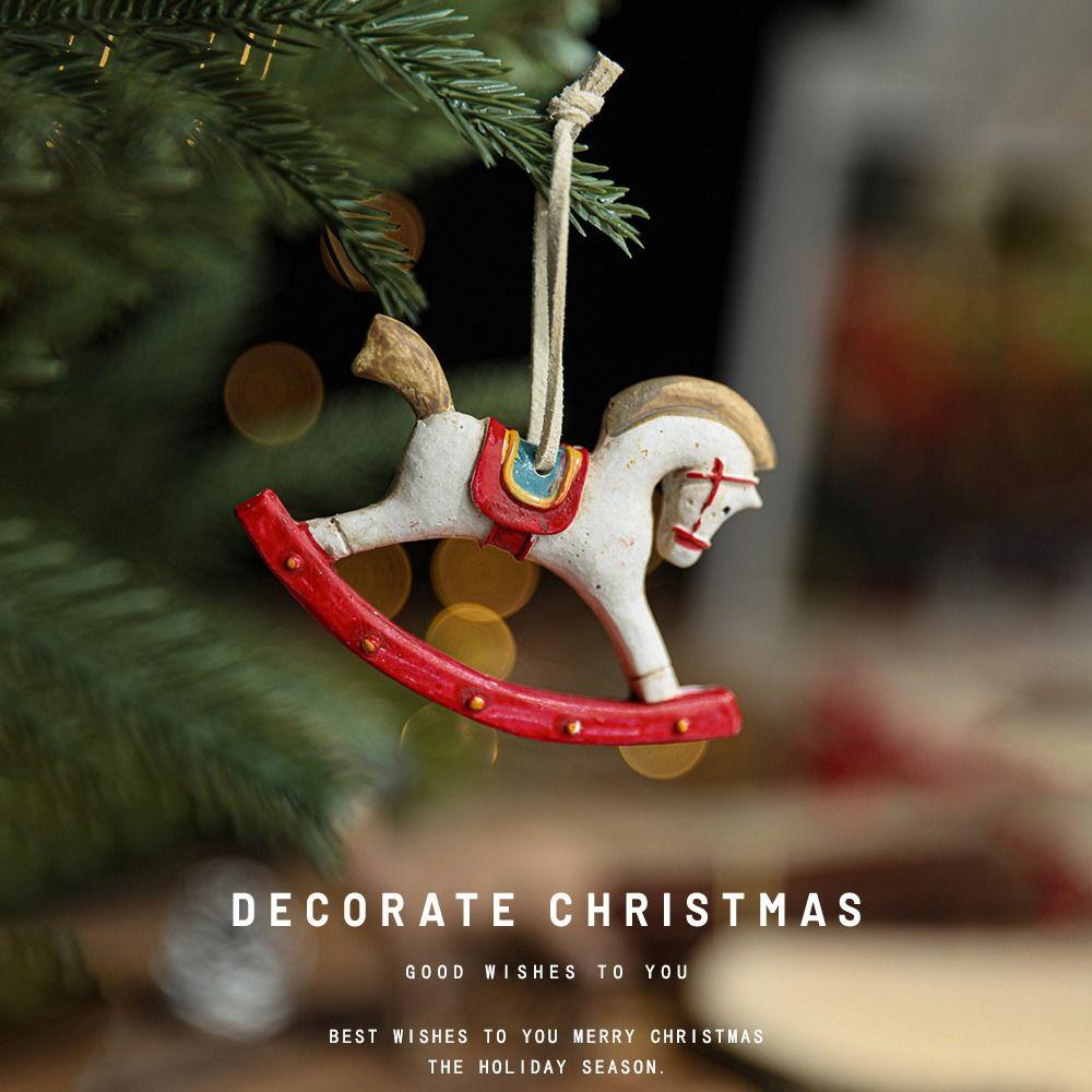 DIY Horse Pendant Ornament Resin Party Decoration Crafts  Merry Christmas Party